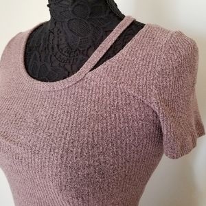 Mauve Asymmetrical Crop Top